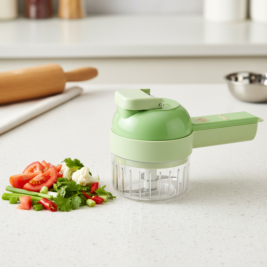 Multipurpose 4โinโ1 Handheld Electric Vegetable Cutter Set