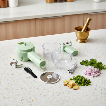 Multipurpose 4‑in‑1 Handheld Electric Vegetable Cutter Set