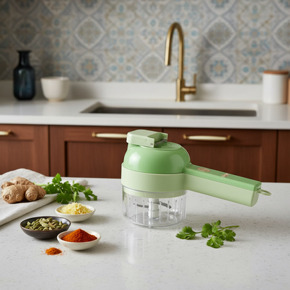 Multipurpose 4‑in‑1 Handheld Electric Vegetable Cutter Set